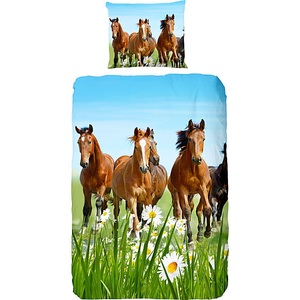 undefined, Good Morning Renforcé Bettwäsche Horses, 