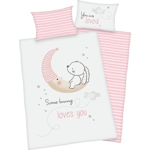 undefined, Herding Renforcé Kinder-Wendebettwäsche Little Bunny, Babybest® 2485214063 - Little Bunny Bettwäsche, 40x60 cm + 100x135 cm, 100% Baumwolle