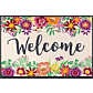 wash+dry, Wash+dry Fußmatte Welcome Blooming, wash+dry by Kleen-Tex Fussmatte »Welcome Blooming«, rechteckig, 7 mm Höhe, Schmutzfangmatte, mit Spruch, rutschhemmend, waschbar