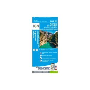 IGN Karte, Carte de randonnée (et plein air) Gorges du Verdon - Miustiers -Sainte-Marie - Lac de Sainte-Croix