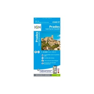 IGN Karte, Carte de randonnée (et plein air) Prades.Saint-Paul-de-Fenouillet