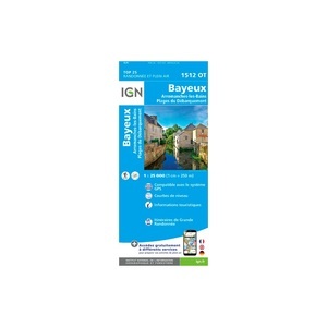 IGN Karte, Carte de randonnée (et plein air) Bayeux -Arromanches-les-Bains - Plages du Débarquement