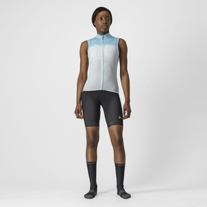 Castelli, Castelli Velocissima Ärmelloses Trikot Damen weiß/blau 2022 L Rennvelo Trikots, Castelli Velocissima - Radtrikot - Damen Bleu Clair / Bleu Ciel L