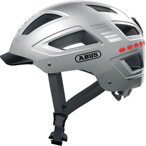 ABUS, ABUS Hyban 2.0 LED Helm silber 2022 L | 55-61cm Trekking & City Helme, Abus Hyban 2.0 Led Signal - Fahrradhelm Signal Silver L (56 - 61 cm)