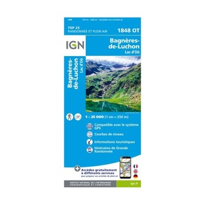 undefined, IGN Karte, Carte de randonnée (et plein air) Bagnères-de-Luchon - Lac d'Oô, 