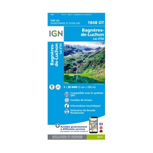IGN Karte, Carte de randonnée (et plein air) Bagnères-de-Luchon - Lac d'Oô