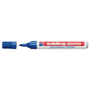 undefined, EDDING Permanent Marker 3000 1.5-3mm 3000-3 blau, wasserfest, Edding 3000, Permanent Marker, blau, 3000-3