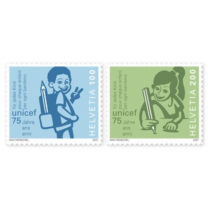Briefmarken-Serie «75 Jahre UNICEF»
