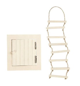 Creativ Company, Creativ Company - Holzartikel Wichtel Dachluke und Strickleiter, Creativ Company Mini-Möbel Dachluke und Strickleiter