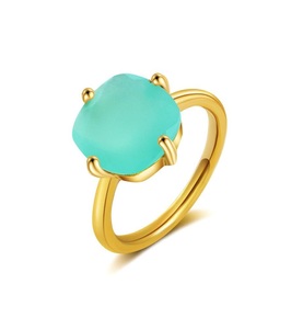 undefined, Ailoria - Ring Aqua Chalcedon Églantine - green - 53, AILORIA - ÉGLANTINE Ring Aqua Chalcedon, 53mm, Gold