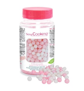undefined, Scrapcooking - Topf mit Zucker-Dekor Perles - 55 g - Weiss und Hellrosa, Zuckerstreusel Perlen weiss rosa 55g