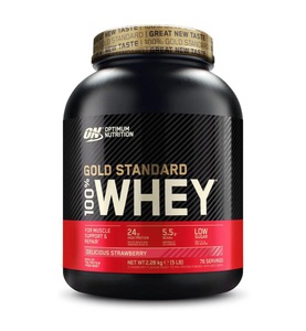 Optimum Nutrition, Optimum Nutrition - 100% Whey Gold Standard Strawberry 5lb - 2267 g, Optimum Nutrition 100% Whey Gold Standard Delicious Strawberry