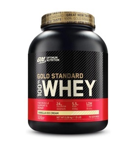 Optimum Nutrition, Optimum Nutrition - 100% Whey Gold Standard Vanilla Ice 5lb - 2267 g, 100% Whey Gold Standard - 2270g - Vanilla Ice Cream