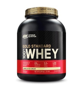 Optimum Nutrition, Optimum Nutrition - 100% Whey Gold Standard Vanilla Ice 5lb - 2267 g, Optimum Nutrition Whey Protein Gold Standard 2267 g Vanilla Ice Cream