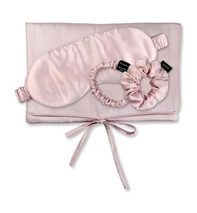 undefined, Ailoria - Tasche, Schlafmaske, Scrunchie S & Scrunchie M aus Seide - Rose, AILORIA - TRAVEL SET HAIR Tasche, Schlafmaske, Scrunchie S & M aus Seide, One Size, rosa