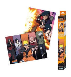 Accessory, Accessory - Set 2 x - Poster Naruto Shippuden - Groupes und 52 x 35 cm - Multicolor, ABYstyle - Naruto 2er Set Chibi Posters