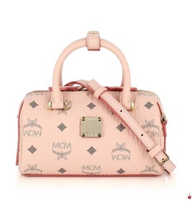 MCM, Mcm - Leder-Bowlingtasche Essential Boston - Rosa, 