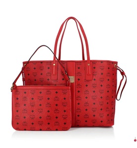 MCM, Mcm - Reversible Leder-Shoppingtasche Liz Large - Rot, 
