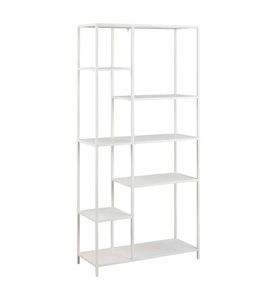 Actona, Actona - Regal - Weiss, Bücherregal Metall rau weiss matt 6 Boden 79.5x165