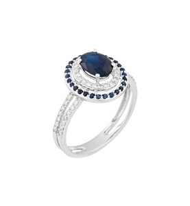 Le Diamantaire, Ring Firenze Nouvelle - Weissgold Diamanten 025 kt Saphire 1.25 kt, 