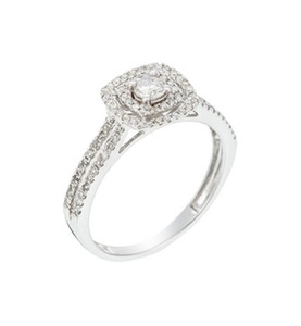 Le Diamantaire, Ring Carré Scintillant - Weissgold Diamanten 0.5 kt, 