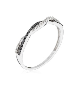 Le Diamantaire, Ring En schwarz und weiss - Weissgold 126g und Diamanten 015 Karat - Ringbreite : 03 cm, 