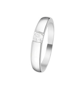 Le Diamantaire, Ring Solitaire Calabria - Weissgold 199g - Diamant 019 Karat - Ringbreite: 04 cm, 