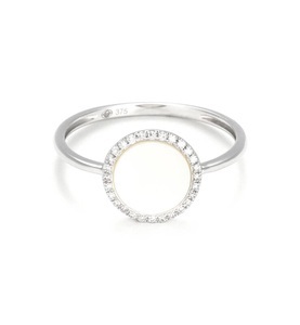 undefined, Accessory - Ring Round Nacre - Silber, 
