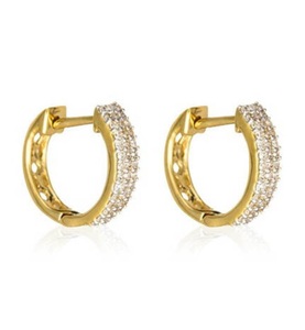 Le Diamantaire, Creolen Rangs Scintillants - Gelbgold Diamanten 025 kt, 