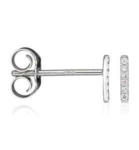 Le Diamantaire, Ohrstecker Precious barrette - Weissgold 012g und Diamanten 003 Karat - L : 06 cm, 