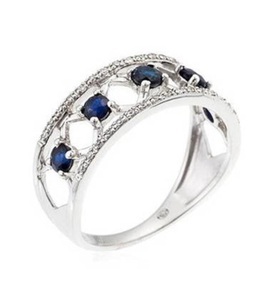 Atelier du diamant, Atelier du Diamant - Ring Lady Blue - Silber, 