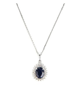 Accessory, Accessory - Goldanhänger Mon Diamant - Blau und Silber, 