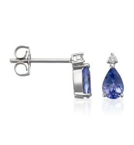 Le Diamantaire, Ohrstecker Tanzadrop - Weissgold 09 g - Diamanten 003 Karat - Tansanit 08 Karat - L: 08 cm, 