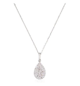 Le Diamantaire, Anhänger Goutte de pluie - Weissgold 052g - Diamanten 011 Karat - L x B: 1 x 07 cm, 