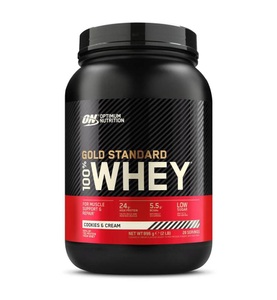 Optimum Nutrition, Optimum Nutrition - 100% Whey Gold Standard Cookies & Cream 2lb - 900 g, Optimum Nutrition 100% Whey Gold Standard Cookies & Cream