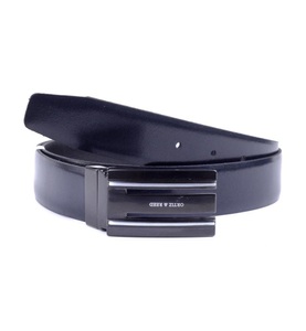 Ortiz & Reed, Gürtel Binter - Leder - marineblau - B: 3.5 cm, 
