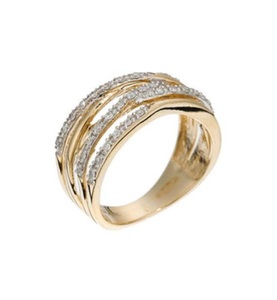 Le Diamantaire, Ring Entrelacs Eternel - Gelbgold 34g - Diamanten 018 Karat - Ringbreite : 08 cm, 