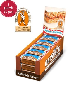 Oatsnack, Oatsnack - 15er-Pack Energieriegel Yoghurt-Strawberry - 15 x 65 g, OatSnack Energie Riegel - Joghurt-Erdbeere