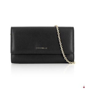 Coccinelle, Coccinelle - Leder-Täschchen Metallic Soft - Schwarz, 