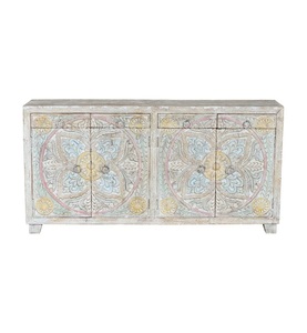 Giner y colomer, Giner Y Colomer - Sideboard 92 x 180 x 40 cm - Cremeweiss, Sideboard Cottage Mango multicolor 180