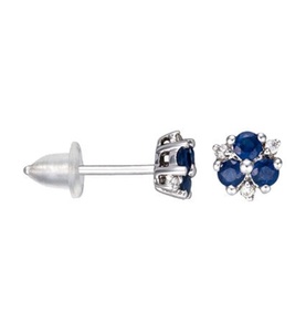 Le Diamantaire, Ohrringe Three Little Sapphires - Weissgold Diamanten 0.03 kt Saphire 033 kt, 