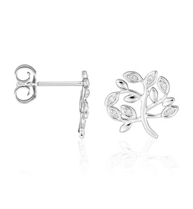 Le Diamantaire, Ohrstecker Arbol De La Vida Weissgold Diamanten 0.03 Karat, 
