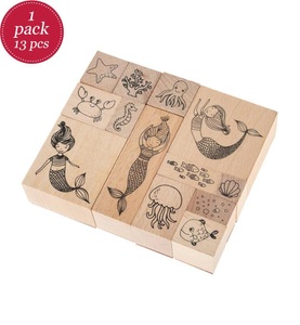 Heyda, HEYDA Stempel-Set Mermaid 12x10x3cm 204888678 braun 10-teilig, Heyda Stempel-Set, Mermaid, 12 x 10 x 3cm, braun, 204888678, (10-teilig)