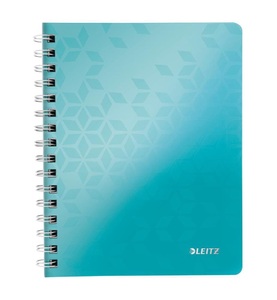 Leitz, LEITZ Notizbuch WOW 4639, DIN A5, liniert, eisblau, Leitz Spiralbuch WOW, PP, A5, eisblau, 4639-00-51, (80 Blatt)
