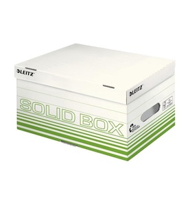 Leitz, Leitz Archivschachtel Solid Box, Leitz Solid Aufbewahrungsbox 6117 Mit Klappdeckel Größe S Hellgrün Karton 26,5 x 37 x 19,5 cm 10 Stück