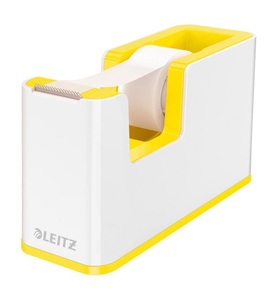 Leitz, LEITZ Klebebandabroller WOW 5364-10-16 weiss/gelb, Leitz Klebebandabroller, WOW, weiss/gelb, 1265491