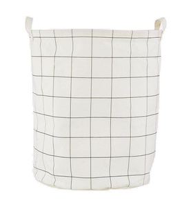 House Doctor, House Doctor-Squares Wäschekorb, Wäschekorb Squares textil weiß schwarz / Ø 40 cm x H 50 cm - House Doctor schwarz en textil
