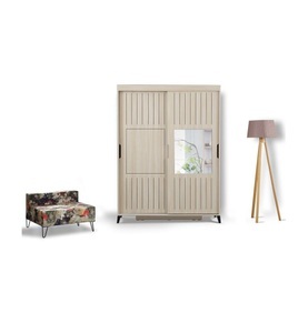 Home, Home - Pasific Fuga Kleiderschrank - 130 Mese Dolap - Beige, 