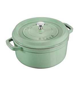 STAUB, Staub Cocotte rund Salbei 22cm, Cocotte 22cm, rund, Salbei, Gusseisen 2.6l