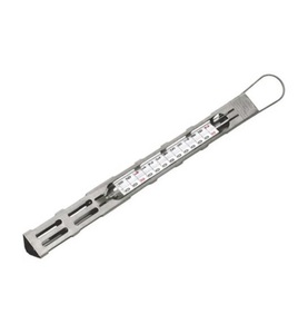 de Buyer, 1x Zuckerthermometer von +80° bis +200° mit Metallschutzfassung, Zuckerthermometer von +80 bis +200 Edel.